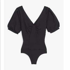 Off The Shoulder Thong Bodysuit - Black